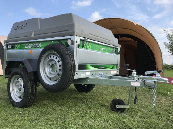 Daxara 168 bagagewagen met deksel en V-dissel
