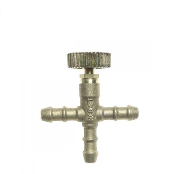 Gimeg T-slangverbinder met kraan 8 mm messing