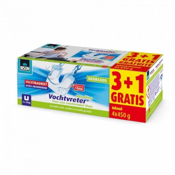 Bison moisture absorber refill U 4 x 450 g odourless