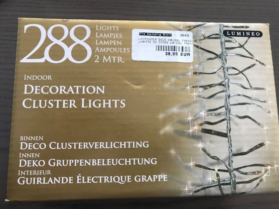 Lumineo decoratieve lichtslinger 2 m met 288 leds transparant