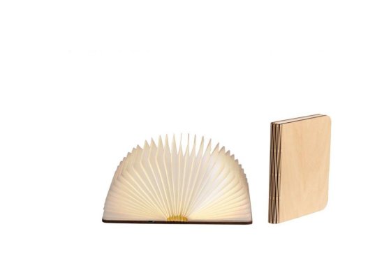 Cotton Ball book lamp large maple wood