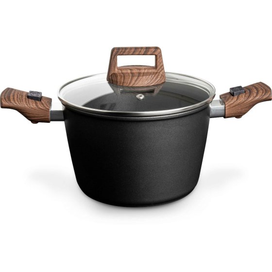 Bardani Wajan Deluxe Kochtopf 20 cm mit Deckel und abnehmbaren Griffen