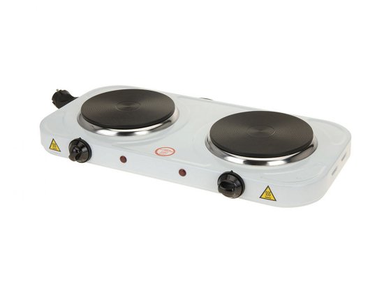 KOOKPLAAT DUBBEL WIT 2X1000W
