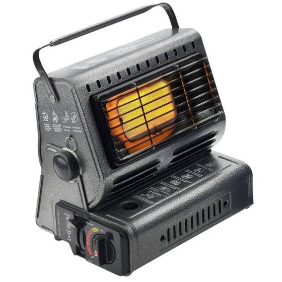 MacGyver portable gas heater with electronic ignition