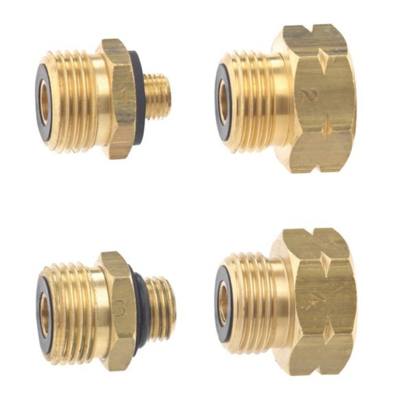 Gimeg Europe adapter set DIN brass gas adapter set