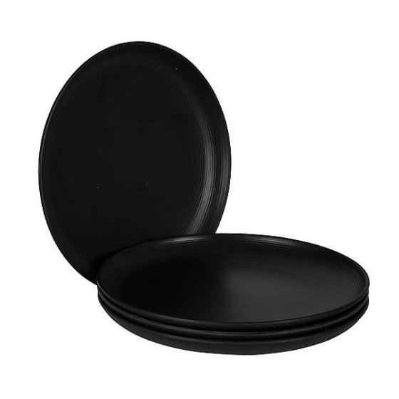 Bo-Camp Orville ontbijtborden set van 4 - zwart melamine 20 cm