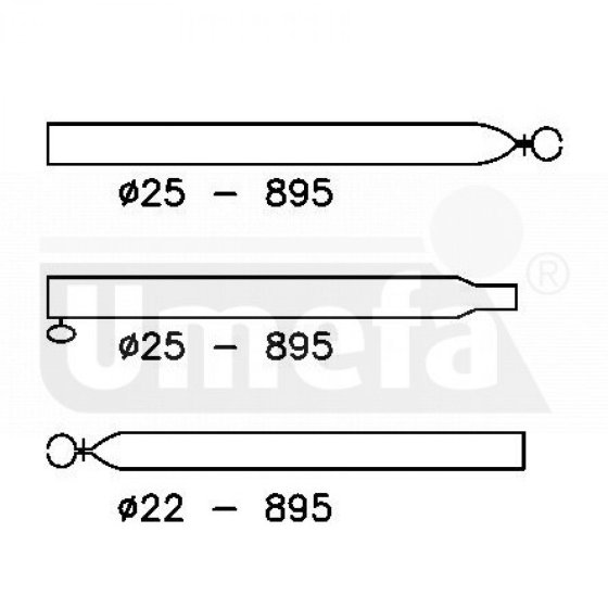 UMEFA aluminium verandastang 25/22 mm 170-260 cm