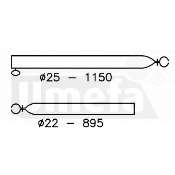 Campking aluminium veranda pole 25/22 mm 120-200 cm