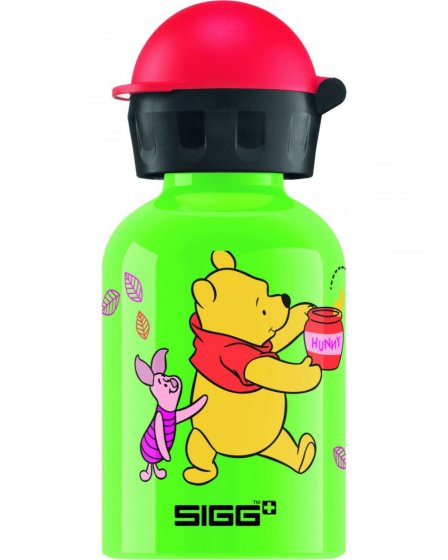 SIGG children's aluminium drinking bottle 0.3L Winnie the Pooh green