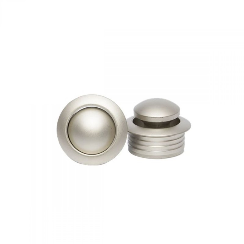 Gimeg mini pushlock drukknop met rozet zilvergrijs
