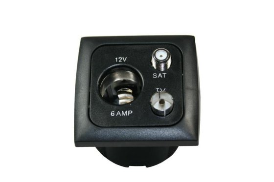 CONTACTDOOS 12V+ANT+SAT ZWART