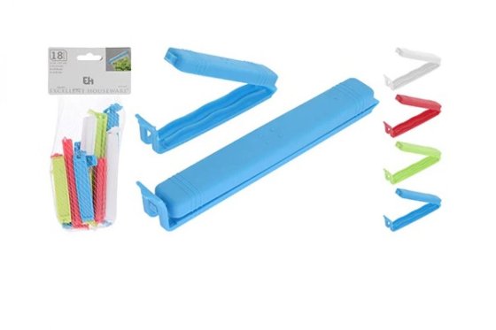 Bag clips 18 pieces assorted