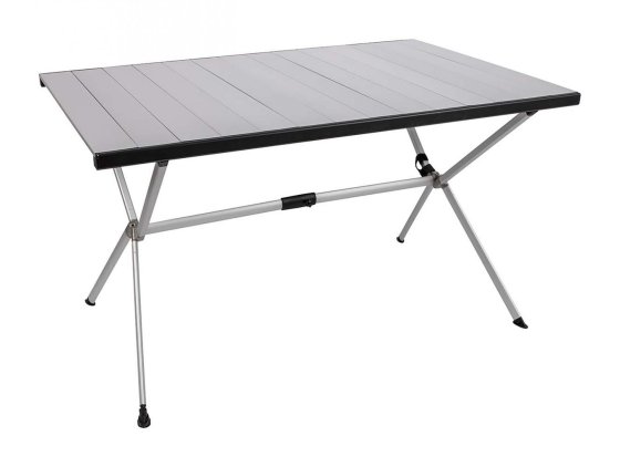 Bo-Camp Campingtisch aus Aluminium mit Lamellenplatte und Kreuzbeinen 121 x 80 cm