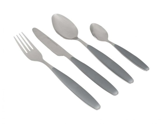 Gimex Edelstahl-Besteckset Soft Touch 16-teilig grau