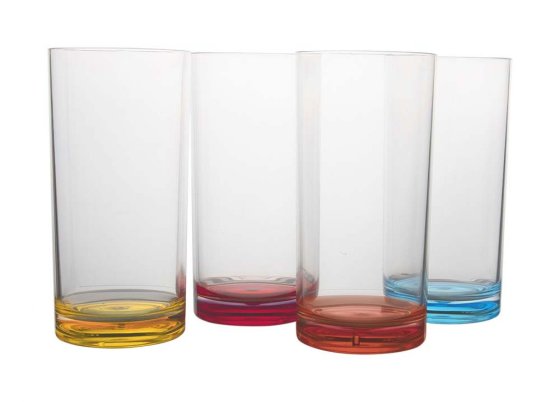 Gimex Colour Line Longdrinkgläser Rainbow 480 ml - 4er-Set