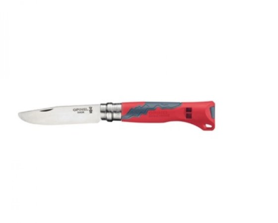 Opinel Outdoor Junior zakmes RVS rood met veiligheidsfluit