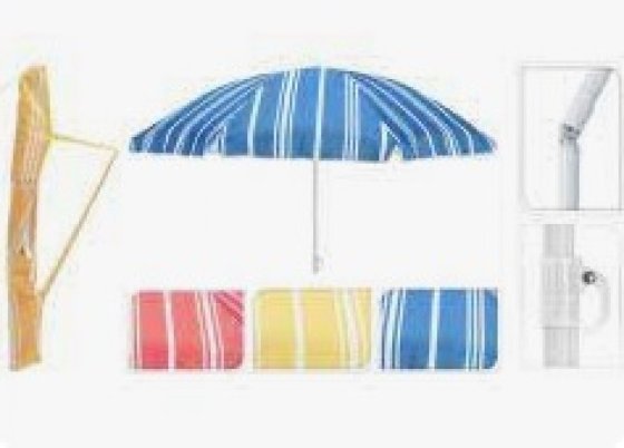 STRANDPARASOL 180CM STREPEN