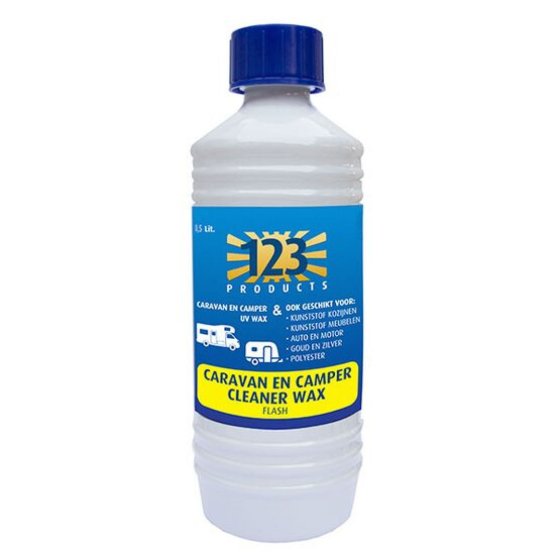 123 Flash Cleaner Wax 0.5L cleaner and wax for caravan and motorhome
