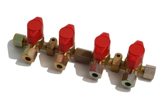 Badé RECA 4-Wege-Schnellabsperrhahn 8 mm für Gasleitung