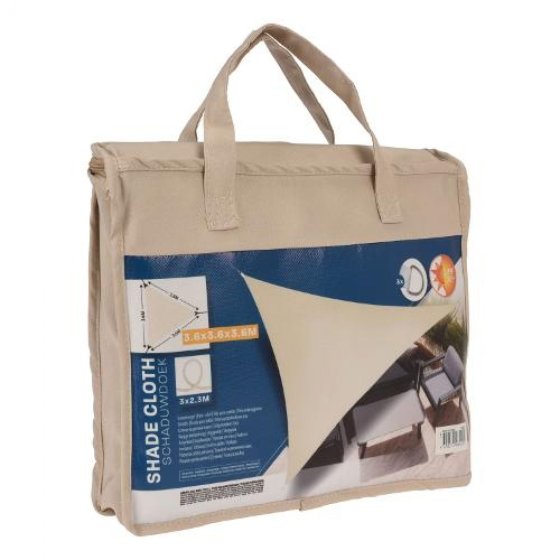 SCHADUWDOEK 3,6X3,6X3,6M CREME