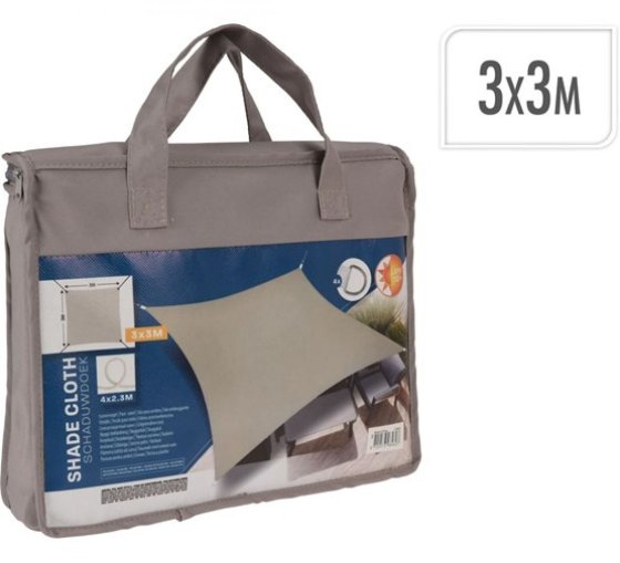 SCHADUWDOEK 3X3M TAUPE VIERKANT