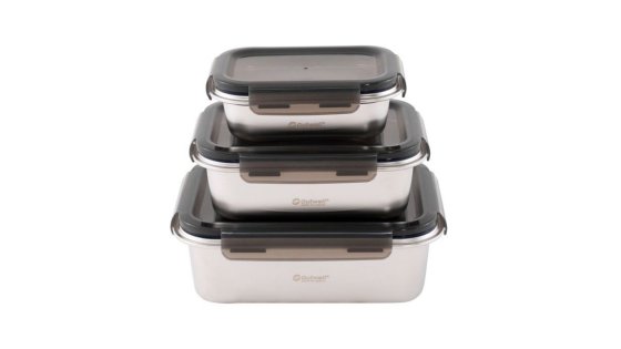 Outwell Camper Food Box Set Aufbewahrungsdosen-Set Edelstahl 3-teilig