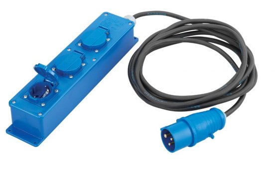 Gimeg CEE 3-weg stroomunit met 5 m neopreenkabel