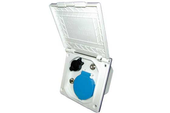 HABA ESB-3 prise extérieure 230V/12V avec raccordement antenne et satellite