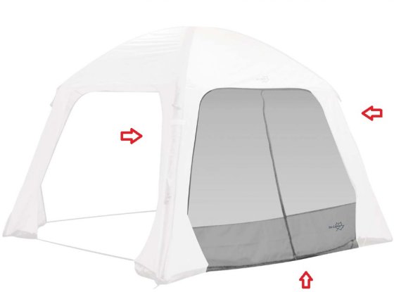 Bo-Camp Air Gazebo paroi latérale avec moustiquaire grise