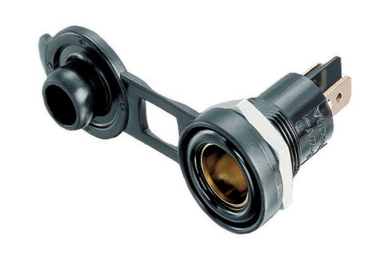 HABA 12V inbouw stopcontact met deksel zwart