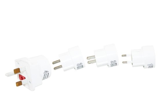 HABA wereldadapter reisstekkerset wit