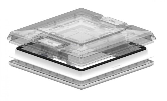 Fiamma Vent 50 Crystal Dachhaube 50 x 50 cm mit Fliegengitter und Verdunkelung