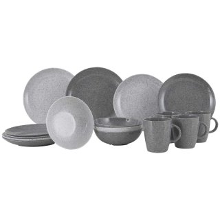 GIMEX Solid Line serviesset 16-delig graniet grijs