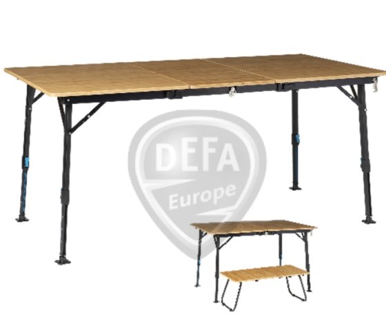 DEFA Flex 3-in-1 Bambus-Campingtisch 155 x 78 cm