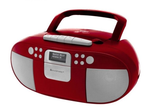 Soundmaster SCD7800RO tragbare DAB+ Boombox mit CD, USB und Kassette
