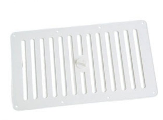 Trigano einbau-lüftungsgitter mit klappe weiß 385 x 225 mm