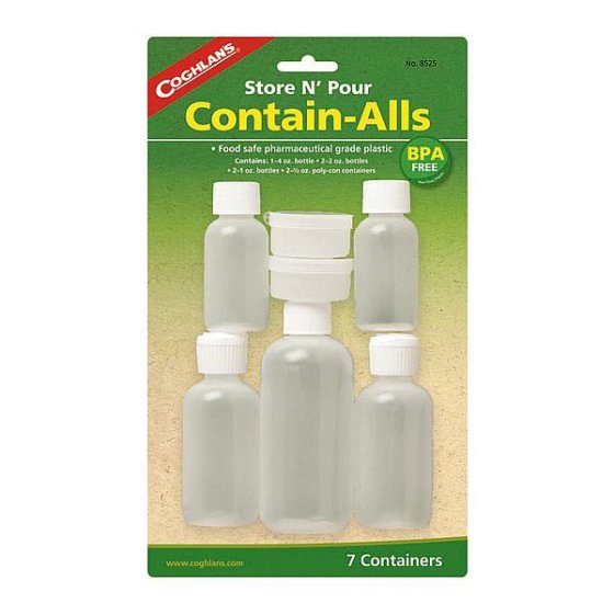 Coghlan's Contain-Alls storage bottles set 7-piece