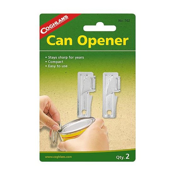 Coghlan's G.I. can opener 2-piece set in chrome steel