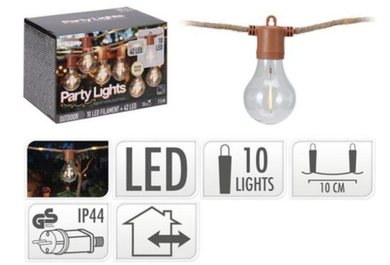 FEESTVERLICHTING 10X PEER WIT 220V