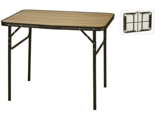 REDCLIF Campingtisch 90 x 60 cm alu/MDF braun