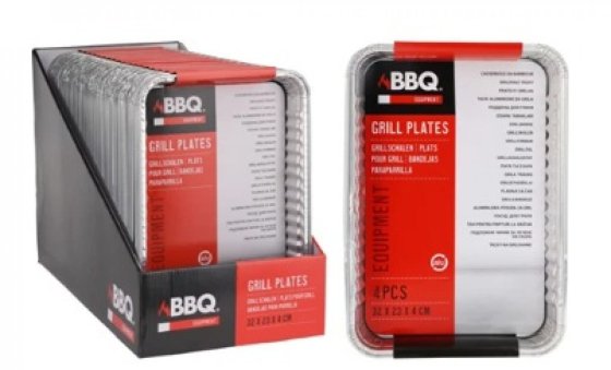 4X BBQ SCHALEN 32X23CM