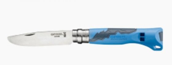 Opinel Outdoor Junior zakmes RVS blauw met fluit