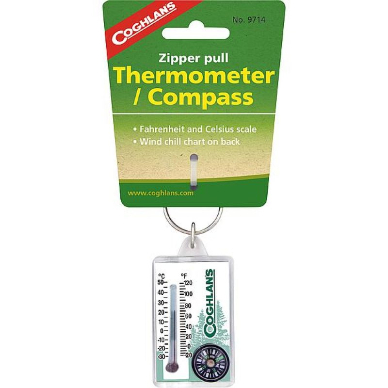 Coghlan's zipper pull thermometer met kompas