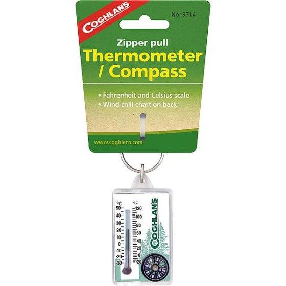 Coghlan's zipper pull thermometer met kompas
