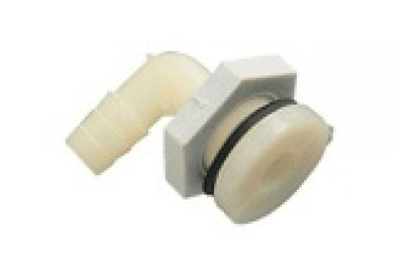 Trigano angled hose tail 12 mm white