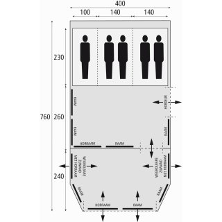 Bardani Royal Prestige 400 RSC tunneltent 5-persoons beige