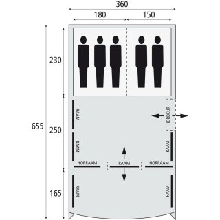 Safarica Indian Hills 360 tunneltent 5-persoons dark shadow