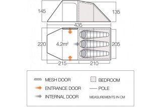 Vango Beta 350XL tunneltent 3-persoons blauw