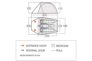 Vango Apex Geo 300 semi-geodetische koepeltent 3-persoons groen