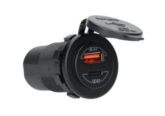 HABA Power Line Einbau-USB-Ladegerät mit USB-A QC3.0 und USB-C QC4.0